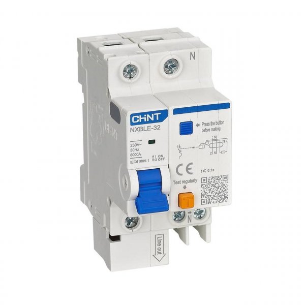 819392 Диференційний вимикач NXBLE-32 1P+N C16 30mA, ел. тип АС, 6kA Chint
