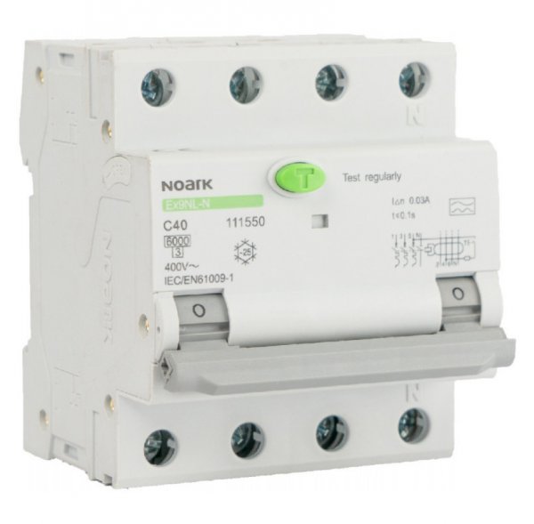 Дифавтомат, Icn=6kA, 3+N поюси, хар-ка B, In=16A, IΔn=30mA, тип AC Ex9NL-N 111498 NOARK