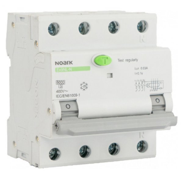 Дифавтомат, Icn=6kA, 3+N поюси, хар-ка C, In=40A, IΔn=300mA, тип A Ex9NL-N 111558 NOARK
