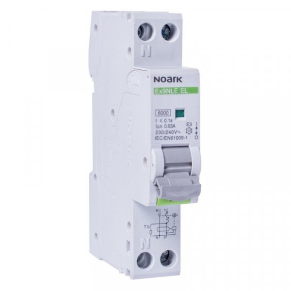 Дифавтомат, 1 модуль Icn=6kA, 1P+N, хар-ка C, In=40A, IΔn=30mA, тип AC Ex9NLE EL 111159 NOARK