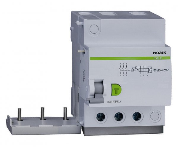 Диференційний модуль Ex9B, 3+N полюси, In=63A, IΔn=30mA Ex9LE 100575 NOARK