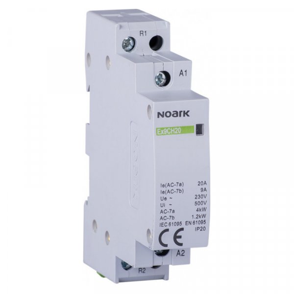 Модульное реле, 20 A, катушка 230V, 1 NO Ex9CH20 10 230V 50/60Hz 107011 NOARK