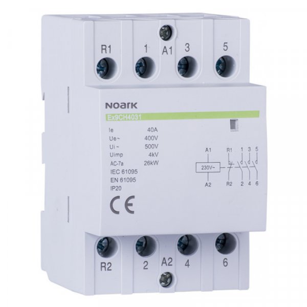 Модульний контактор, 63 A, котушка 230 V, 4 NC Ex9CH63 04 230V 50/60Hz 113653 NOARK