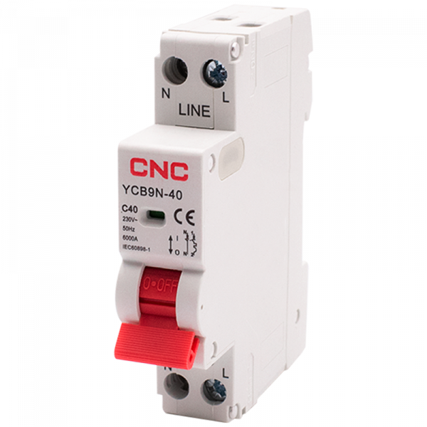 Модульный автоматический выключатель YCB9N-40, 1Р+N, С20А, 6кА с нейтралью CNC