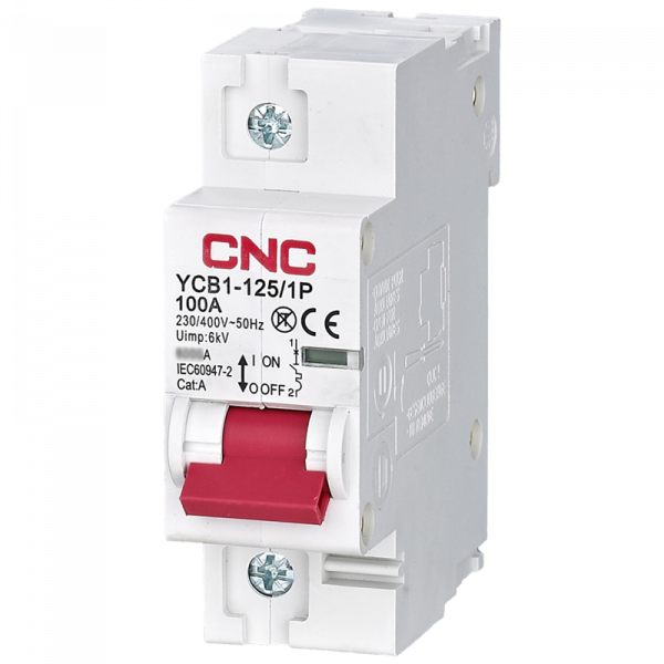 Модульний автоматичний вимикач YCB1-125 1Р 10кА D 100А CNC