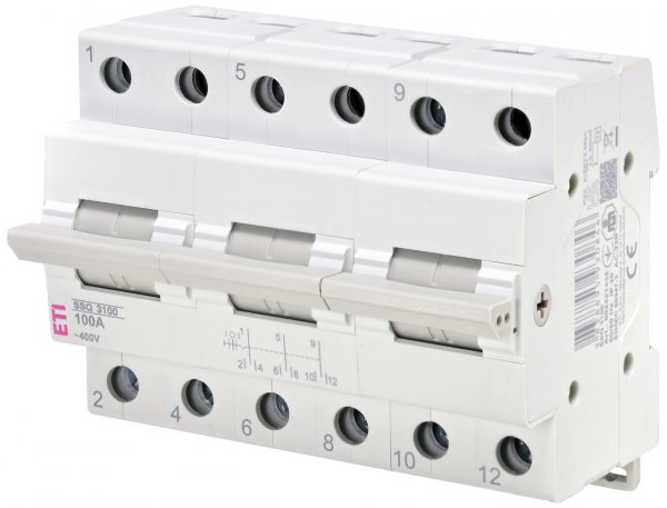 2421438 Переключатель нагрузки SSQ 3100 "1-0-2", 3p 100A ETI