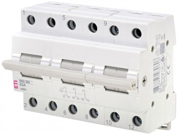 2421436 Переключатель нагрузки SSQ 363 "1-0-2", 3p 63A ETI