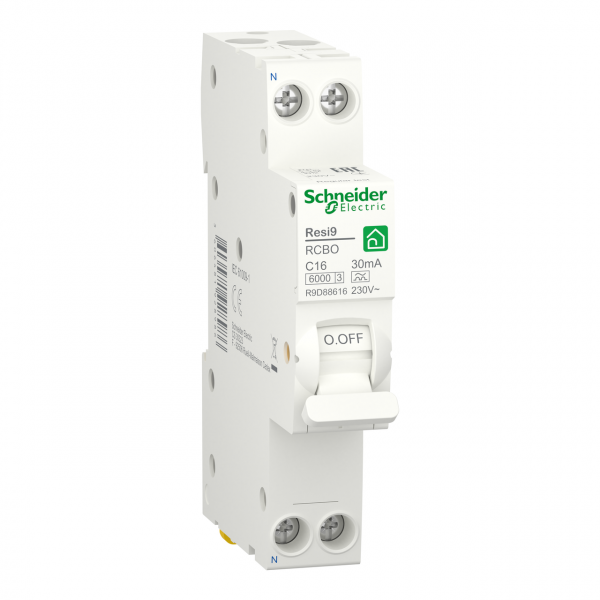 R9D88616 Диференціальний автомат RESI9 6кА 1P+N 16A C 30мА тип А Schneider Electric