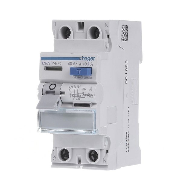 CEA240D Дифференциальное реле (УЗО) 2P 6kA 40A 100mA A Hager