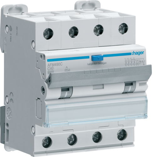 AFM490C Дифференциальный автоматический выключатель 4P 6kA C-40A 300mA A Hager