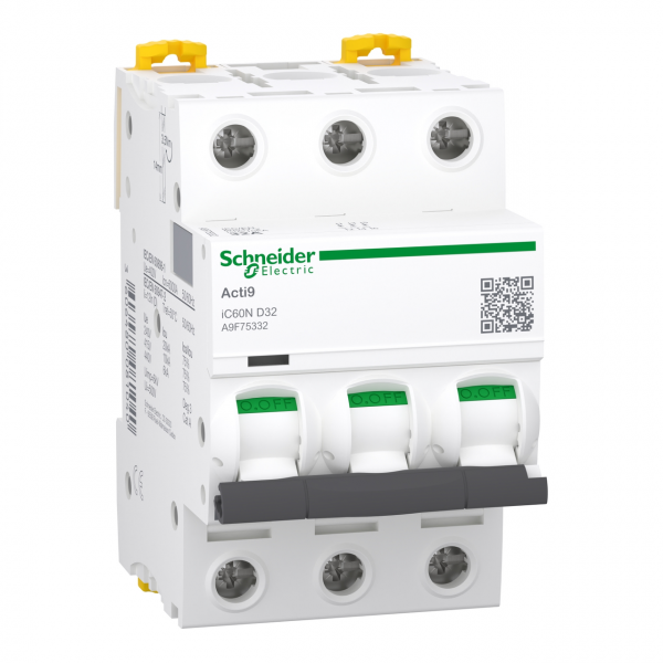 A9F75332 Автоматичний вимикач iC60N 3P 32A D 10кА Schneider Electric
