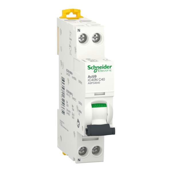 A9P54640 Автоматичний вимикач Acti9 iC40N 40А 1P+N C 6кА Schneider Electric
