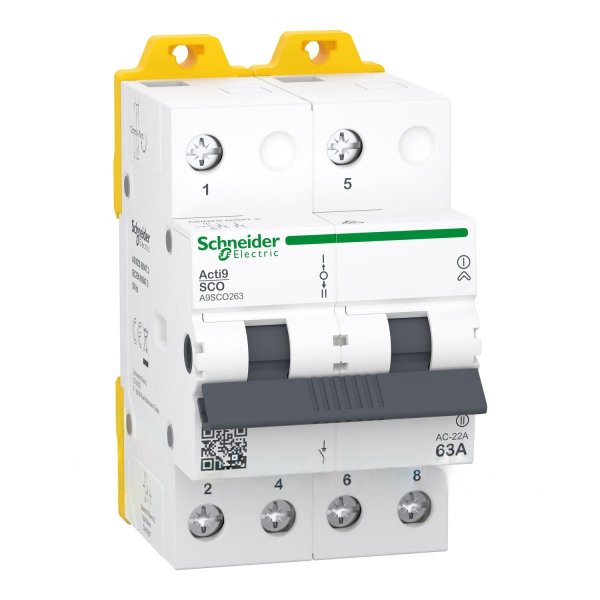 A9SCO263 Переключатель 3-х позиционный 1-0-2 iSSW Acti9 2P 63A 400/415В Schneider Electric