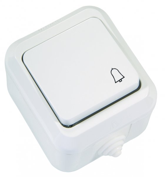 Кнопка дзвінка IP44 біла 18310 Makel