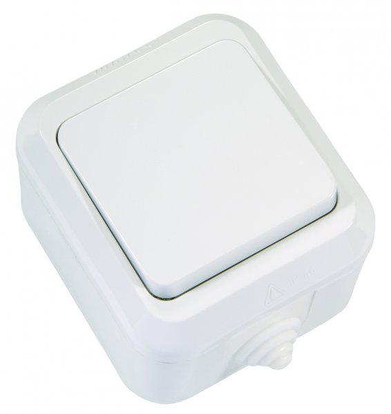 Проходной переключатель IP44 белый 18305 Makel