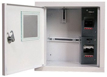 S0100002 Корпус e.mbox.stand.w.f1.04.z металевий, під 1-ф. лічильник, 4 мод., що вбудовується, з замком