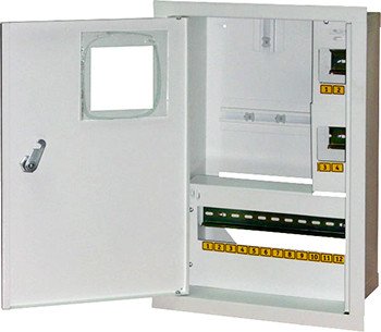 S0100008 Корпус e.mbox.stand.w.f1.16.z металлический, под 1-ф. счетчик, 16 мод., встраиваемый, с замком