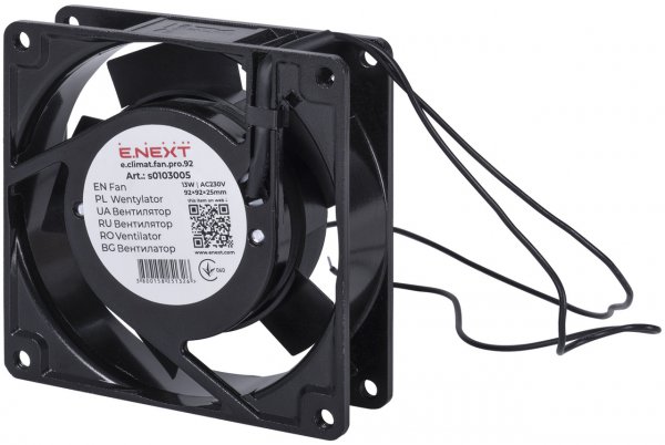 S0103005 Вентилятор e.climat.fan.pro.92, 92х92х25мм 13Вт АС230В E.NEXT
