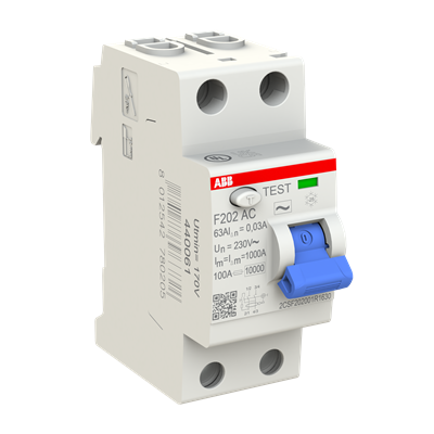 F202AC-63/0,03 Устройство защитного отключения 10kA 2P ABB 2CSF202001R1630