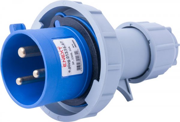 I082001 Силова вилка переносна e.plug.013.16.67, 3п., 230В, 16А, IP 67 E.NEXT