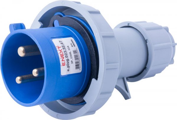 I082004 Силова вилка переносна e.plug.023.32.67, 3п., 230В, 32А, IP 67 E.NEXT