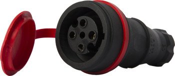 S9100036 Силова розетка переносна з захисною кришкою каучукова e.socket.rubber.061.16, 4п., 16А E.NEXT