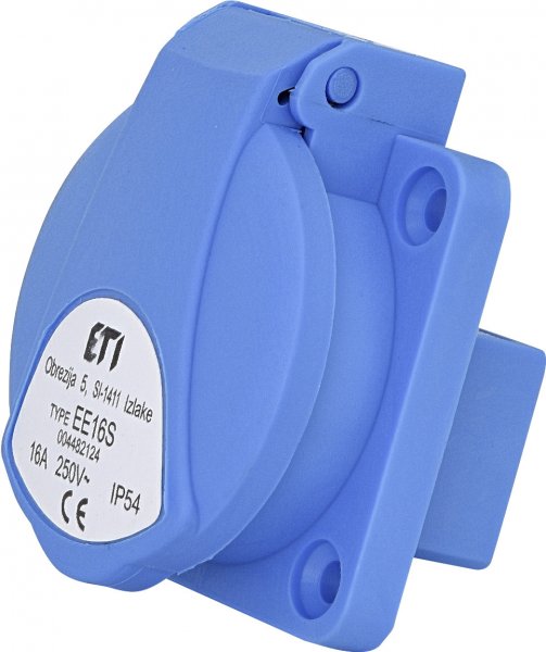 Розетка вбудована (силовий роз'єм) EE-16S  IP54 (16A, 250V, Schuko) 4482124 ETI