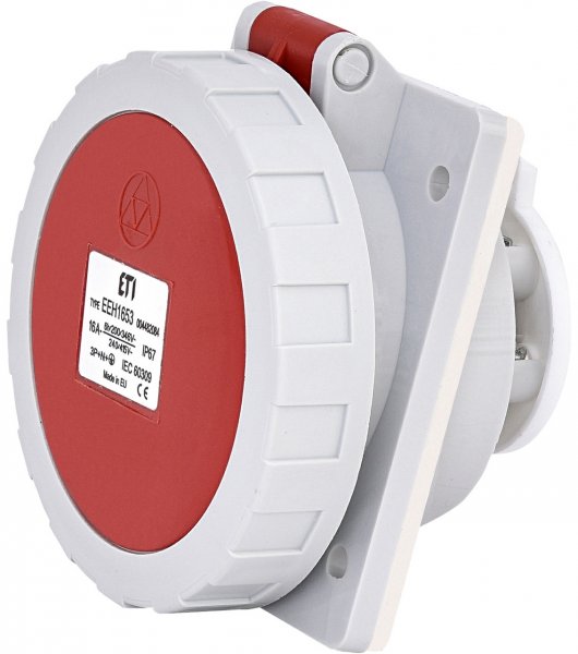 Розетка вбудована (силовий роз'єм) EEH-1653  IP67 (16A, 400V, 3P+N+PE) 4482084 ETI