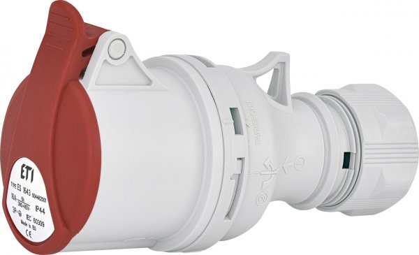 Розетка кабельная (силовой разъём) ES-1643 IP44 (16A, 400V, 3P+PE) 4482001 ETI