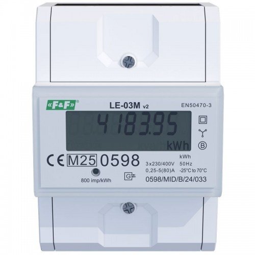 Счетчик электроэнергии LE-03M v2 трехфазный MODBUS RTU F&F