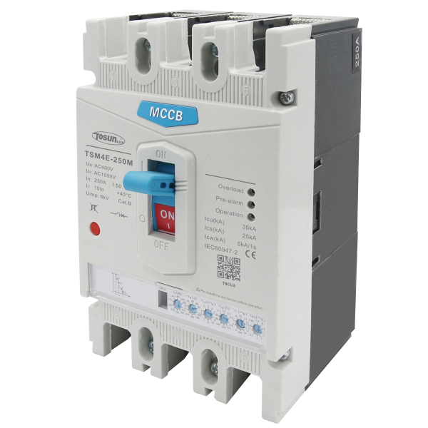 Автоматичний вимикач TSM4Е-250M 3Р 250А (100-250) Ics 25kA / Icu 35kA з електронним розчіплювачем TOSUNLux