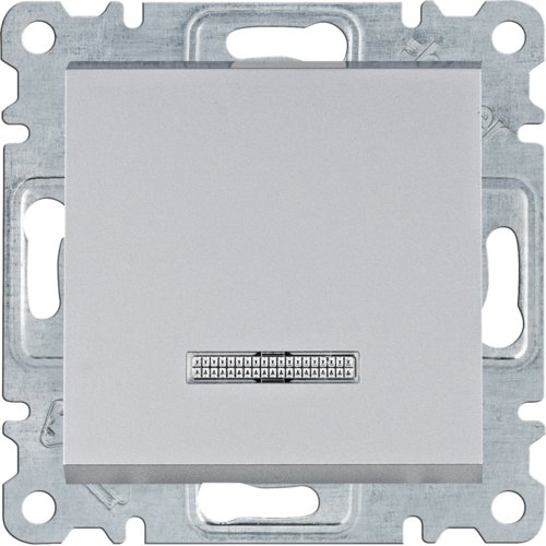 Выключатель с подсветкой 1-клавишный Lumina серебро 10АХ/230В Hager WL0212
