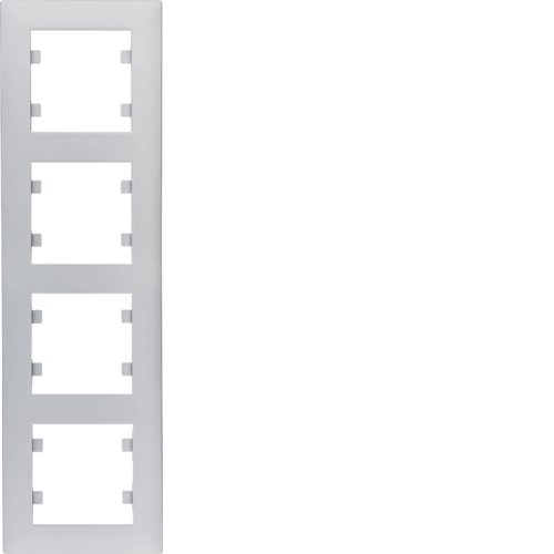 Рамка 4X вертикальная Lumina-Intens серебро Hager WL5642