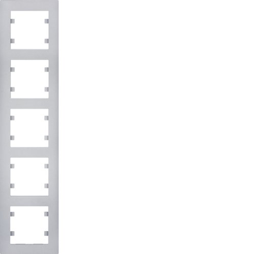 Рамка 5X вертикальная Lumina-Intens серебро Hager WL5652