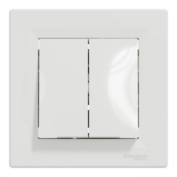 EPH0300121 Двухклавишный выключатель белый Asfora Schneider Electric