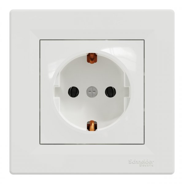 EPH2900121 Розетка с заземлением белый Asfora Schneider Electric