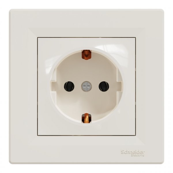 EPH2900123 Розетка з заземленням крем Asfora Schneider Electric