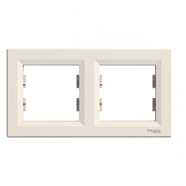 EPH5800223 Рамка двухместная горизонтальная крем Asfora Schneider Electric