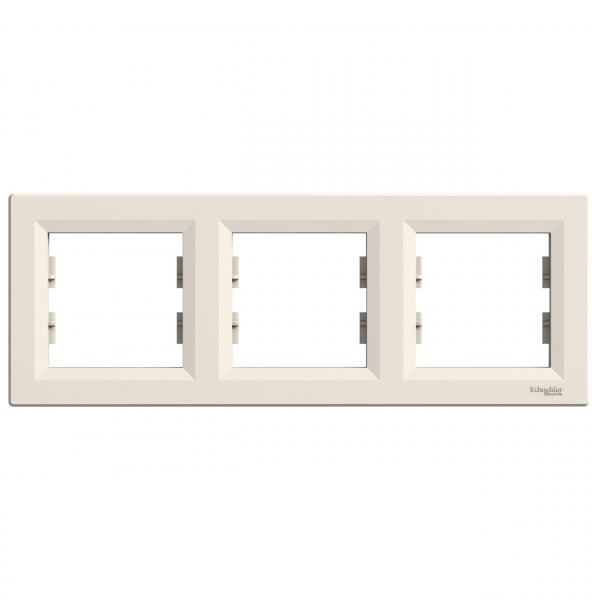 EPH5800323 Рамка трехместная горизонтальная крем Asfora Schneider Electric