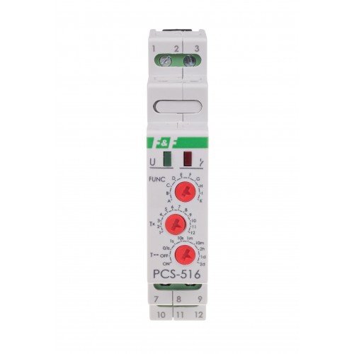 Реле времени многофункциональные PCS-516 UNI 12÷264В AC/DC 8А 1S (РЧ-516 УНИ) F&F