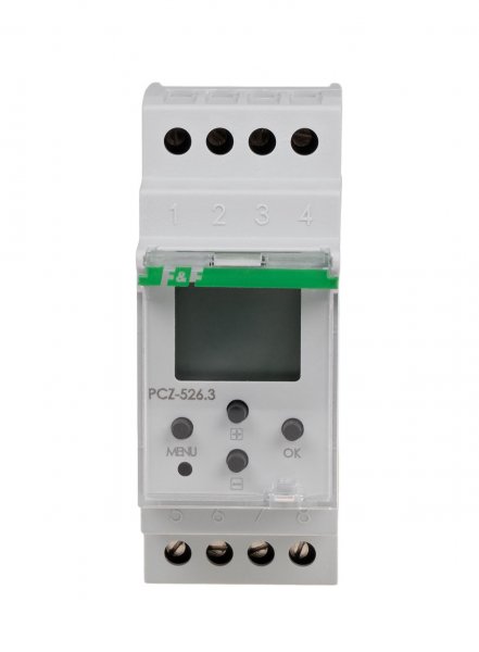 Реле часу з програмованою нічною перервою PCZ-526.3 24÷264В AC/DC 2×16A (РЧ-526) F&F