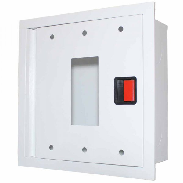 Шкаф пожарный для хранения пожарного рукава д.51,66,77мм ШП6060 В-С (белый, встроенный, со стенкой)