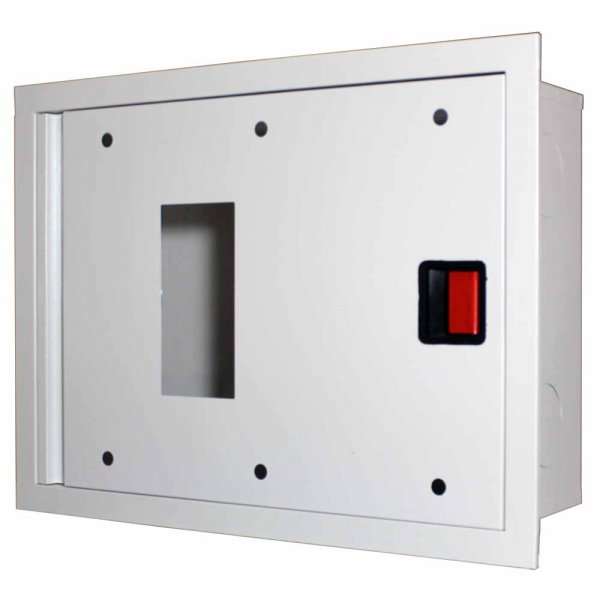 Шафа пожежна для збереження пожежного рукава д.51,66,77мм ШП8060 В-С (біла, без касети, вбудована, зі стінкою)