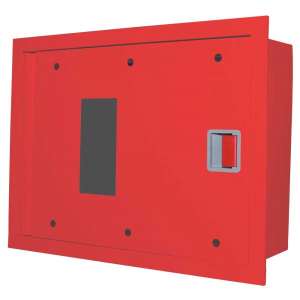 Шафа пожежна для збереження пожежного рукава д.51,66,77мм ШП8060 В-С (червона, вбудована, зі стінкою)