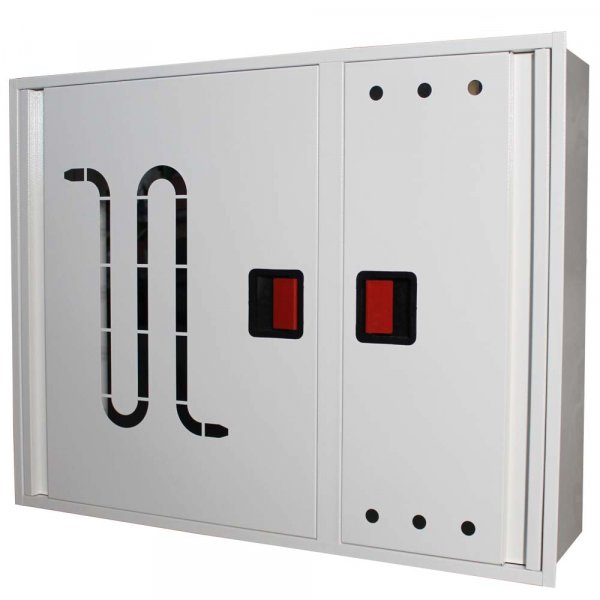 Шафа пожежна для збереження пожежного рукава д.51,66,77мм ШП9070 В-С (біла, вбудована, зі стінкою)