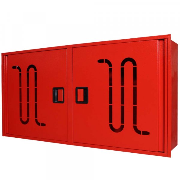 Шафа пожежна для збереження пожежного рукава д.51,66,77мм ШП 12060 В (червона, без касети, вбудована)