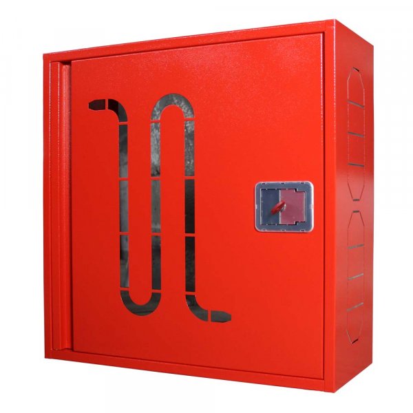 Шафа пожежна для збереження пожежного рукава д.51,66,77мм ШП 6060 У-С (червона) ручка з ключем