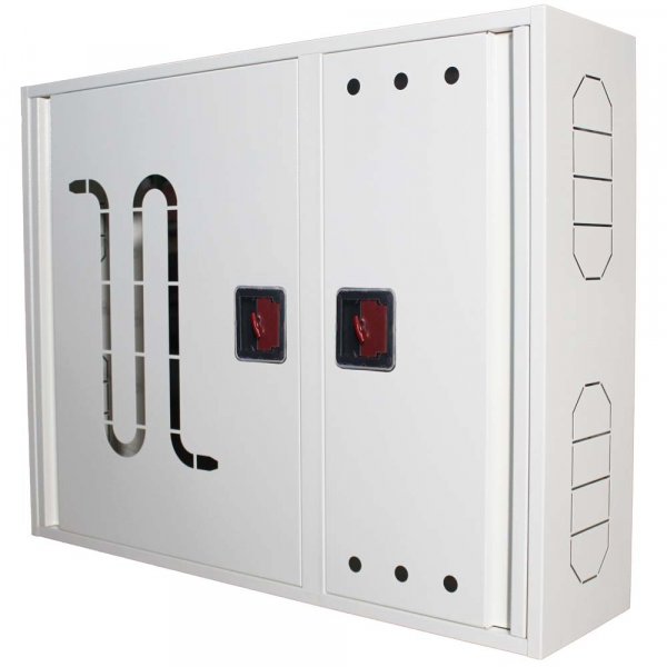 Шкаф пожарный для хранения пожарного рукава д.51,66,77мм ШП 9070У (белый) ручка с ключом
