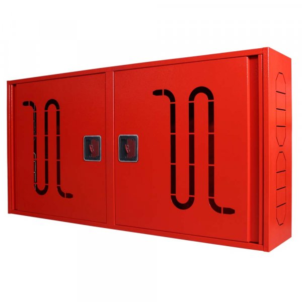 Шкаф пожарный для хранения пожарного рукава д.51,66,77мм ШП12060 У-С (красный) ручка с ключом