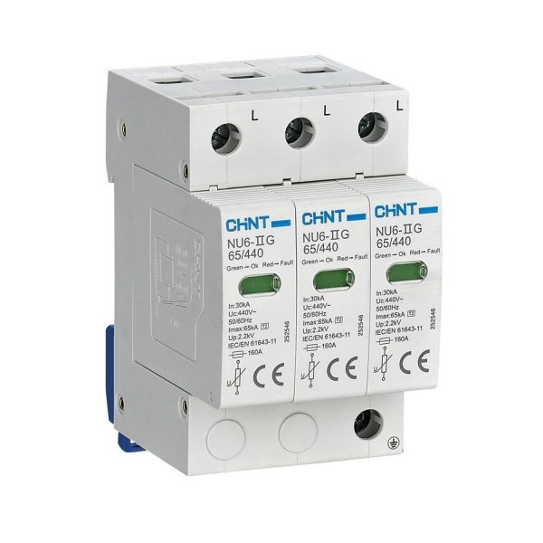 Пристрій захисту від перенапруг NU6-IIG 40kA/440V 3P Chint 252542
